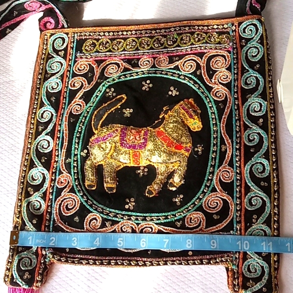 Handmade Bag -India,Horse Embellished on Both sides NWOT - Picture 6 of 9